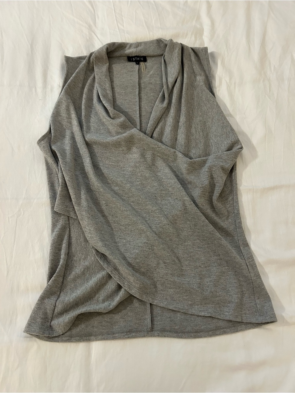 1. State Draped Sleeveless Camisole in Light Grey